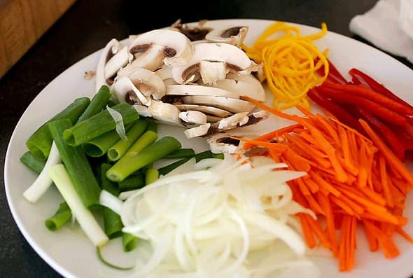 japchae vegetables