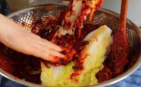 kimchi making