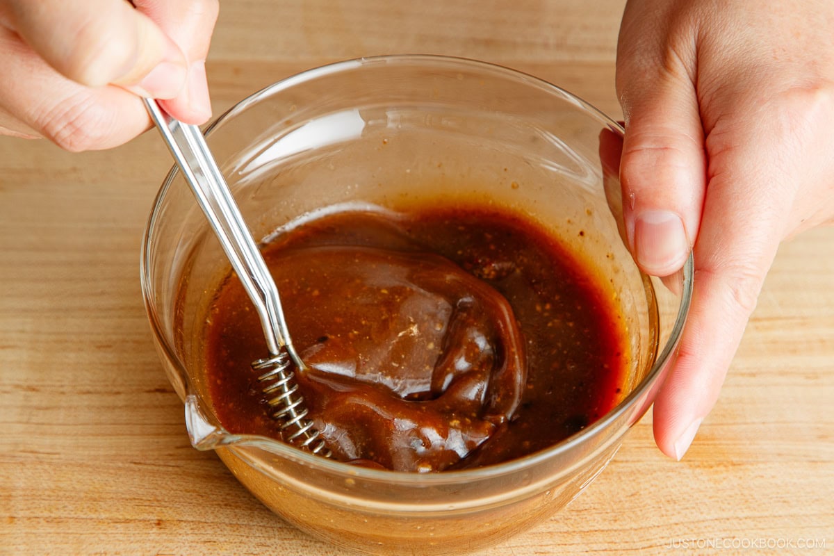 Combine the mapo tofu sauce ingredients in a bowl.