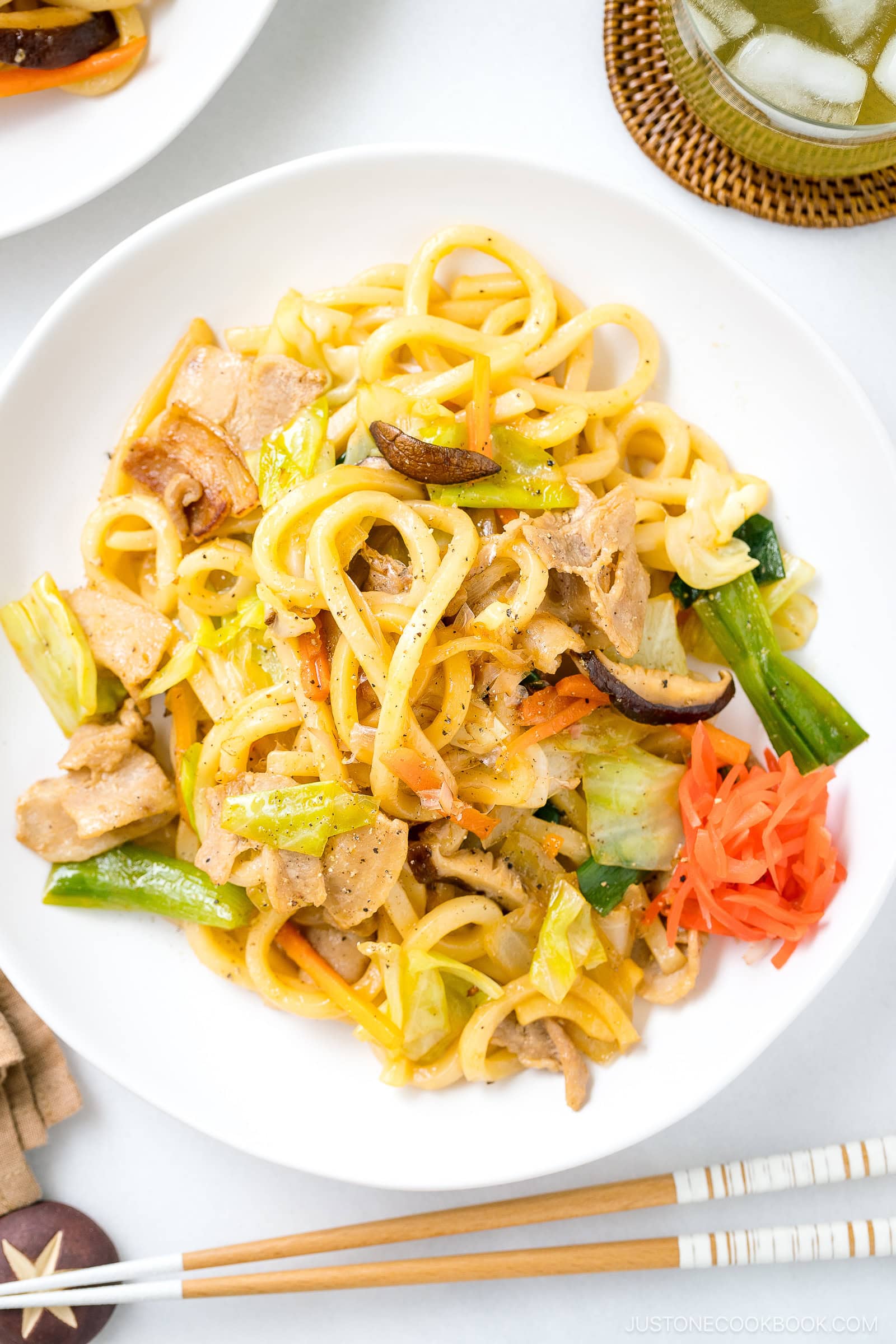 In my delicious Yaki Udon, we pan-grill thick and chewy Japanese wheat noodles with crisp vegetables and protein in a savory sauce. This popular udon dish is incredibly satisfying and ready in just 25 minutes. It's easily vegetarian or vegan adaptable, too.