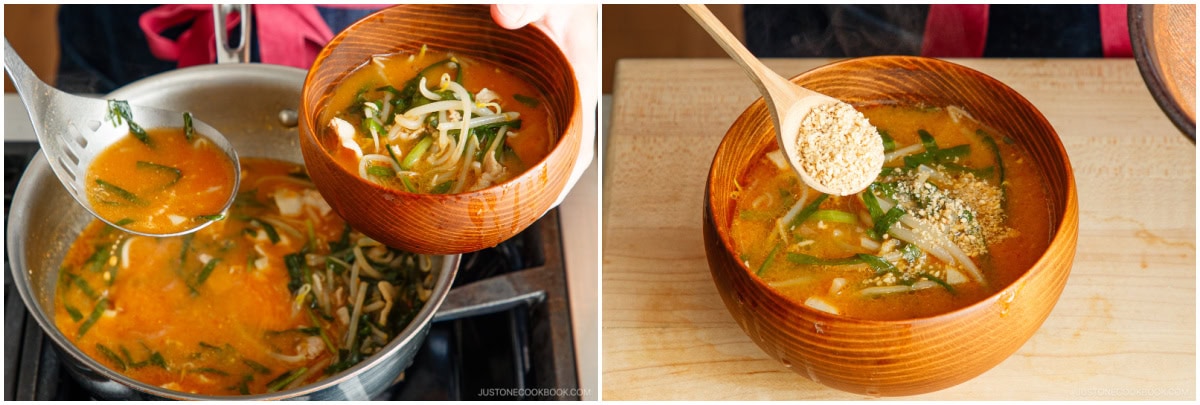 Spicy Pork and Bean Sprout Miso Soup 9