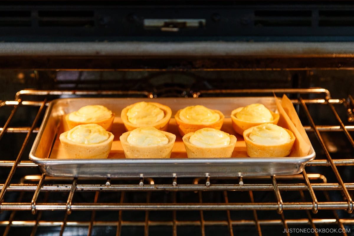 Bake the pastry in the oven.