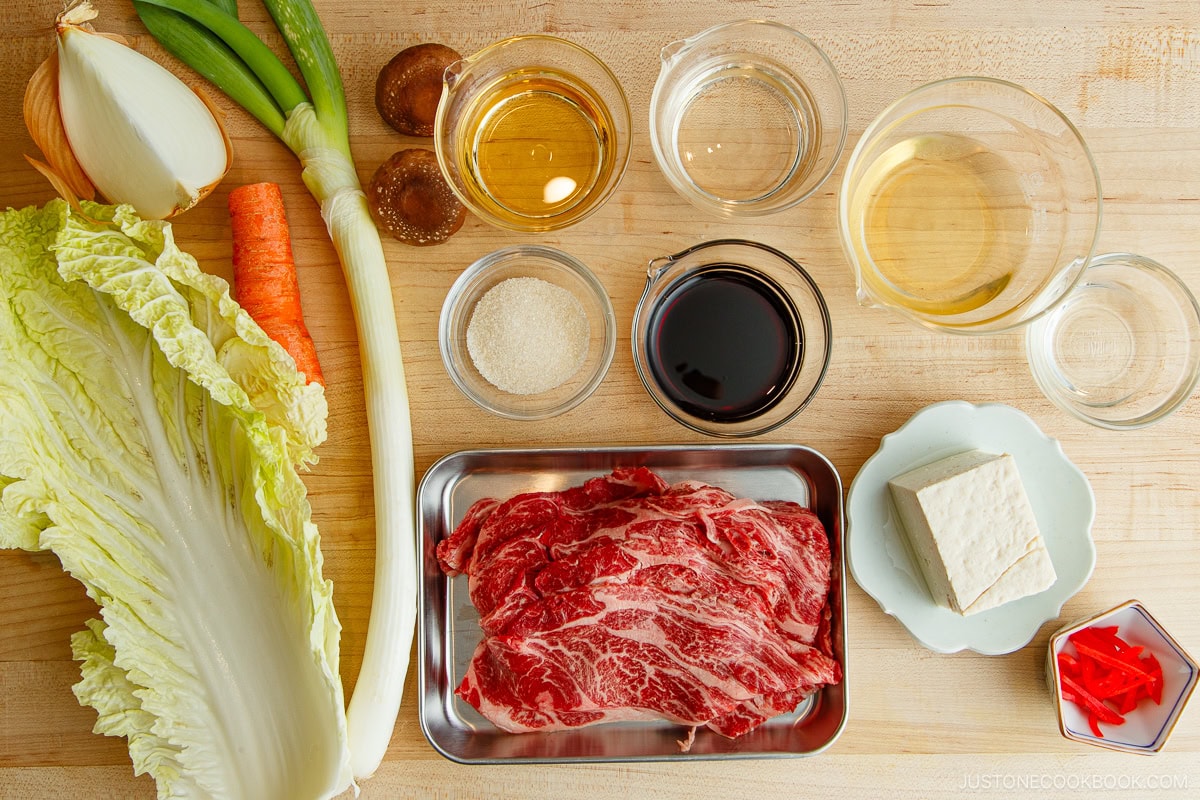 Sukiyaki Don Ingredients