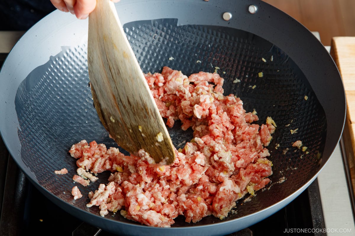 Cook the meat until no longer pink.