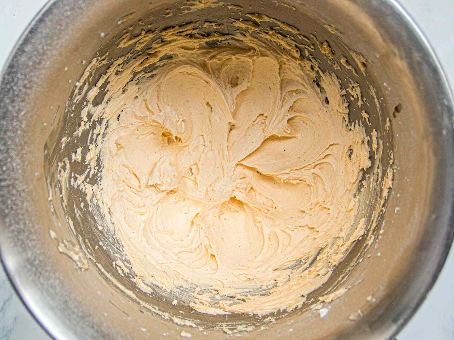 Overhead view of butter cream