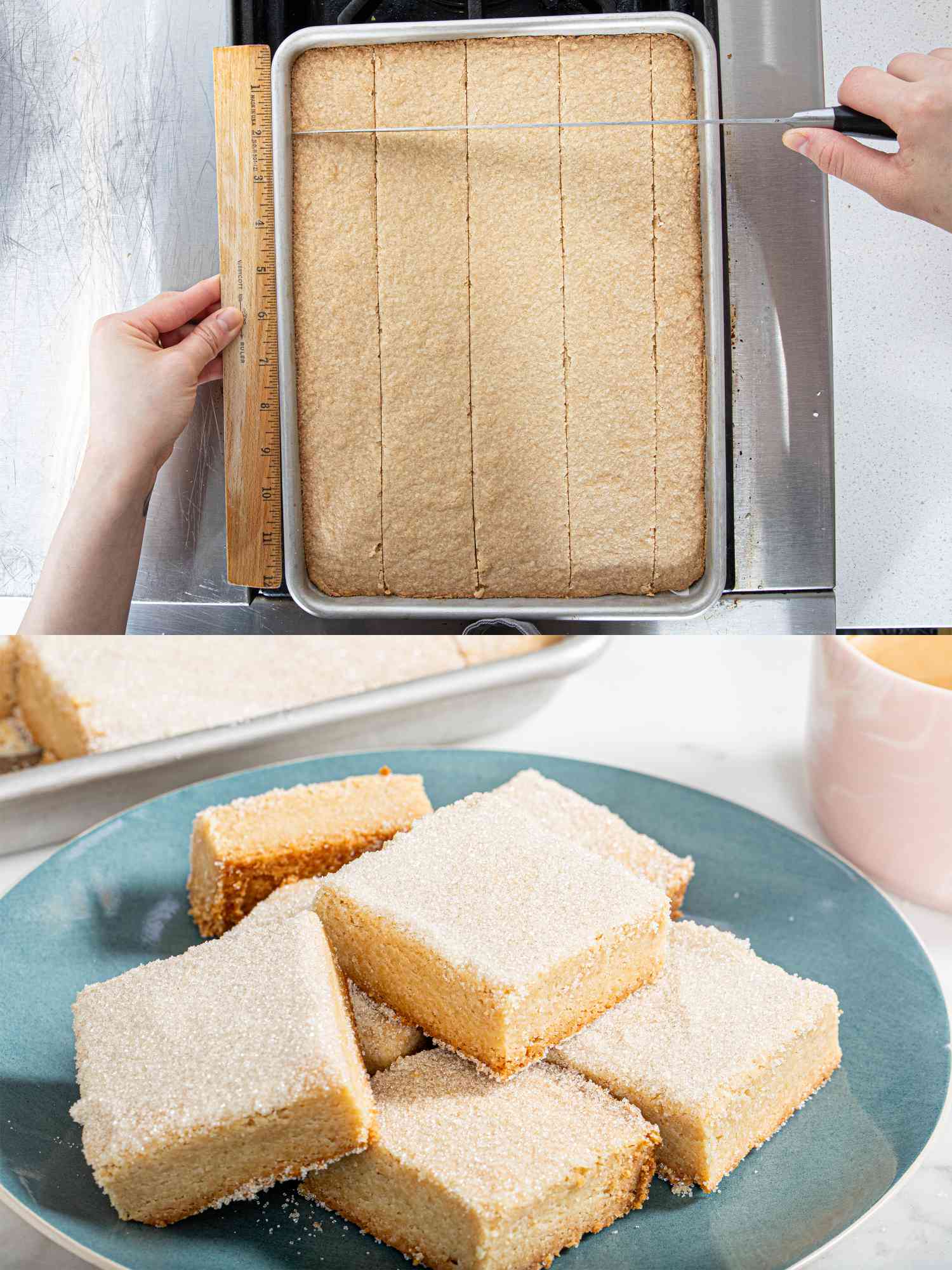 Overhead of cutting cookies 