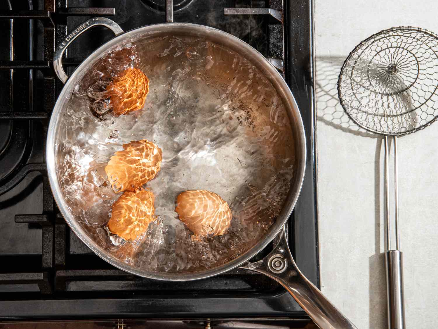 eggs boiling in water 
