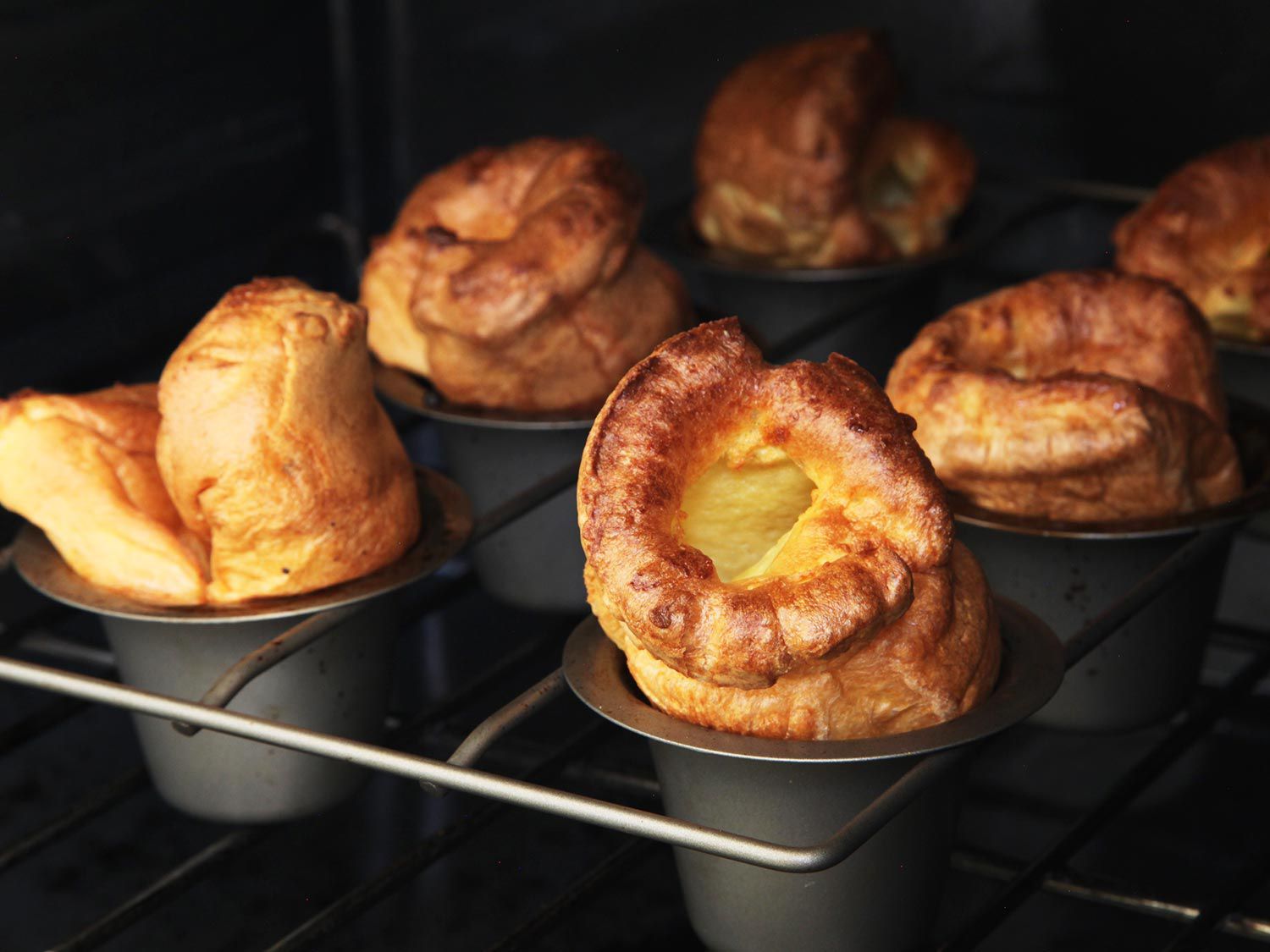 Yorkshire pudding, baked in a popover tin.