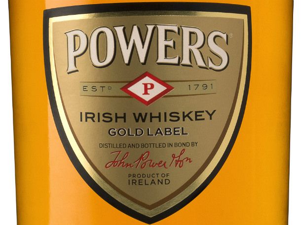 A bottle of Powers Irish Whiskey