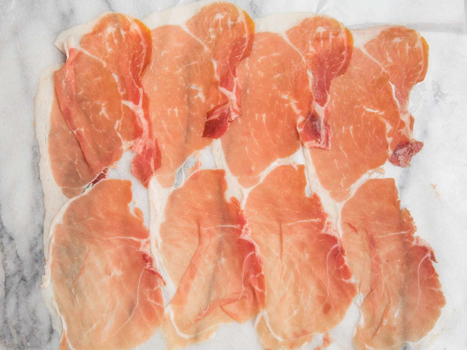 Thin slices of prosciutto