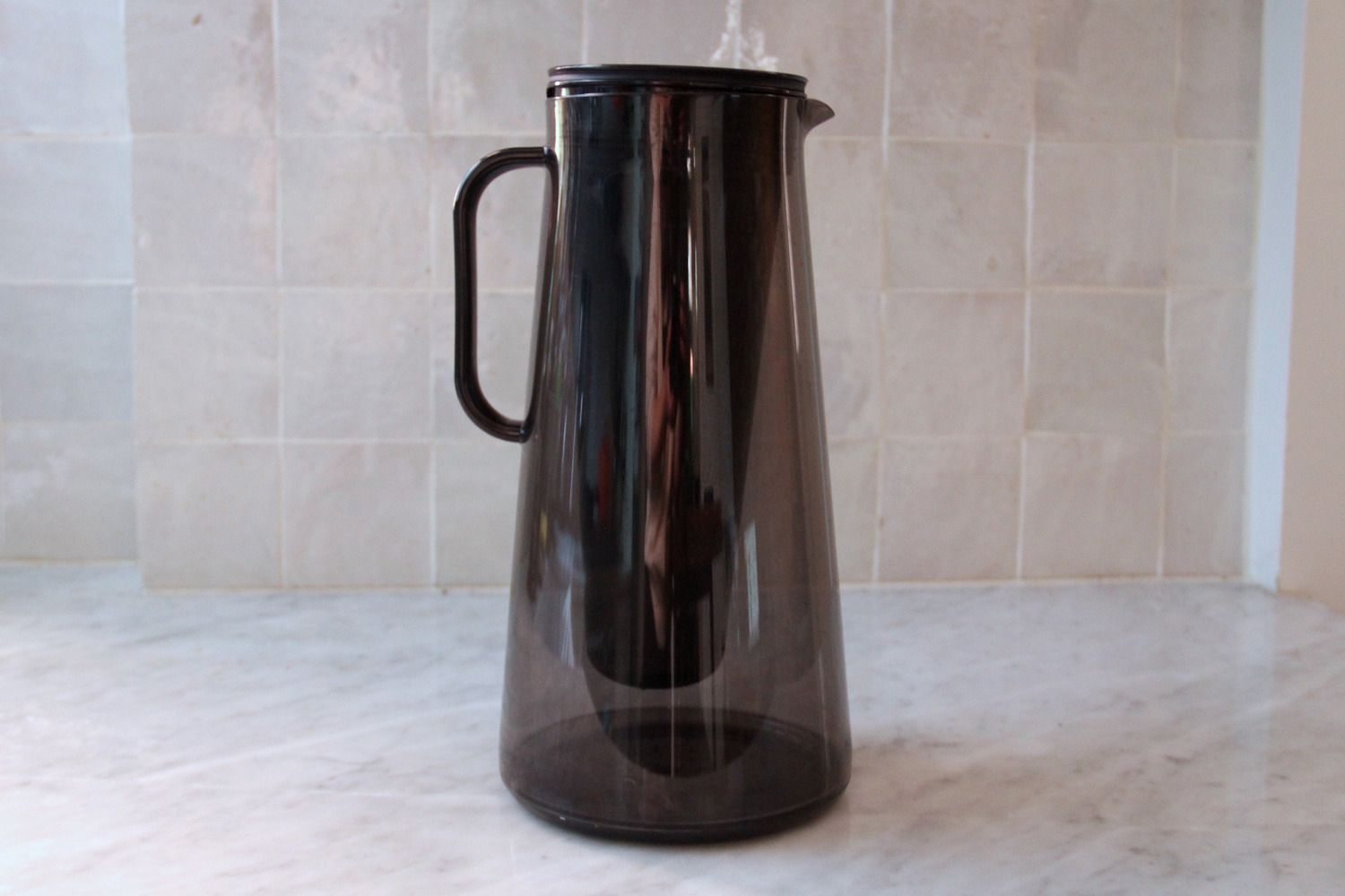 the lifestraw water filter pitchers on a marble countertop