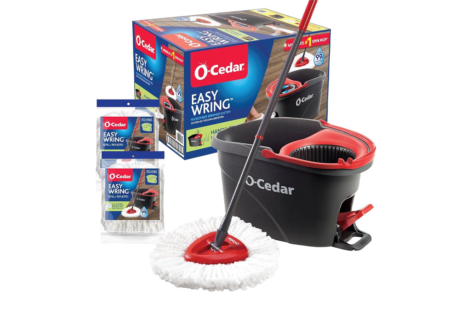 O-Cedar EasyWring Microfiber Spin Mop & Bucket Floor Cleaning System