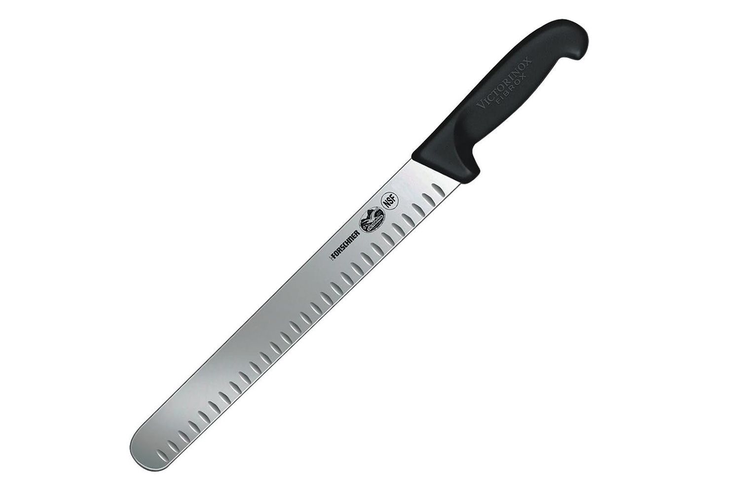 Victorinox Fibrox Pro 12-Inch Slicing Knife with Granton Edge and Black Handle