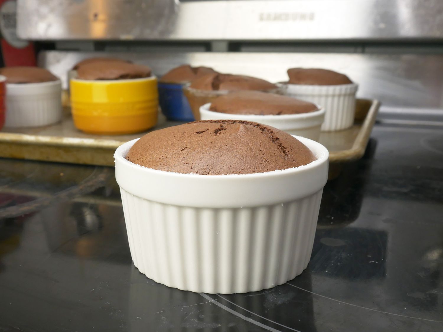 dowan ramekin with chocolate souffle