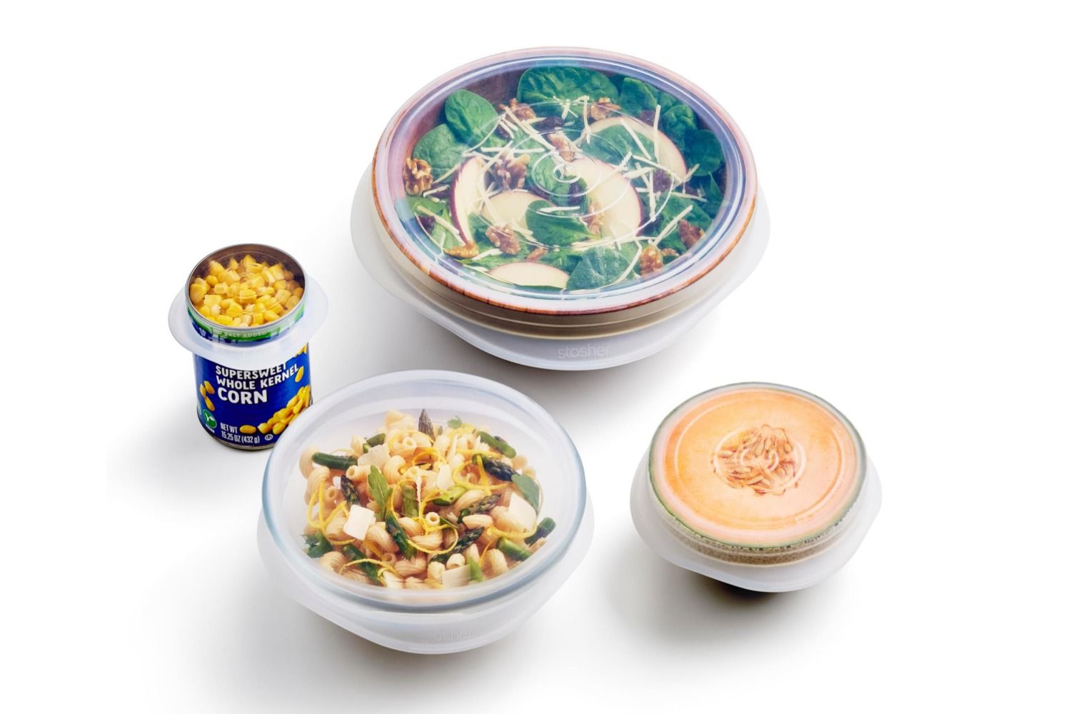 Stasher Premium Reusable Silicone Stretch Lids Variety 4-Pack